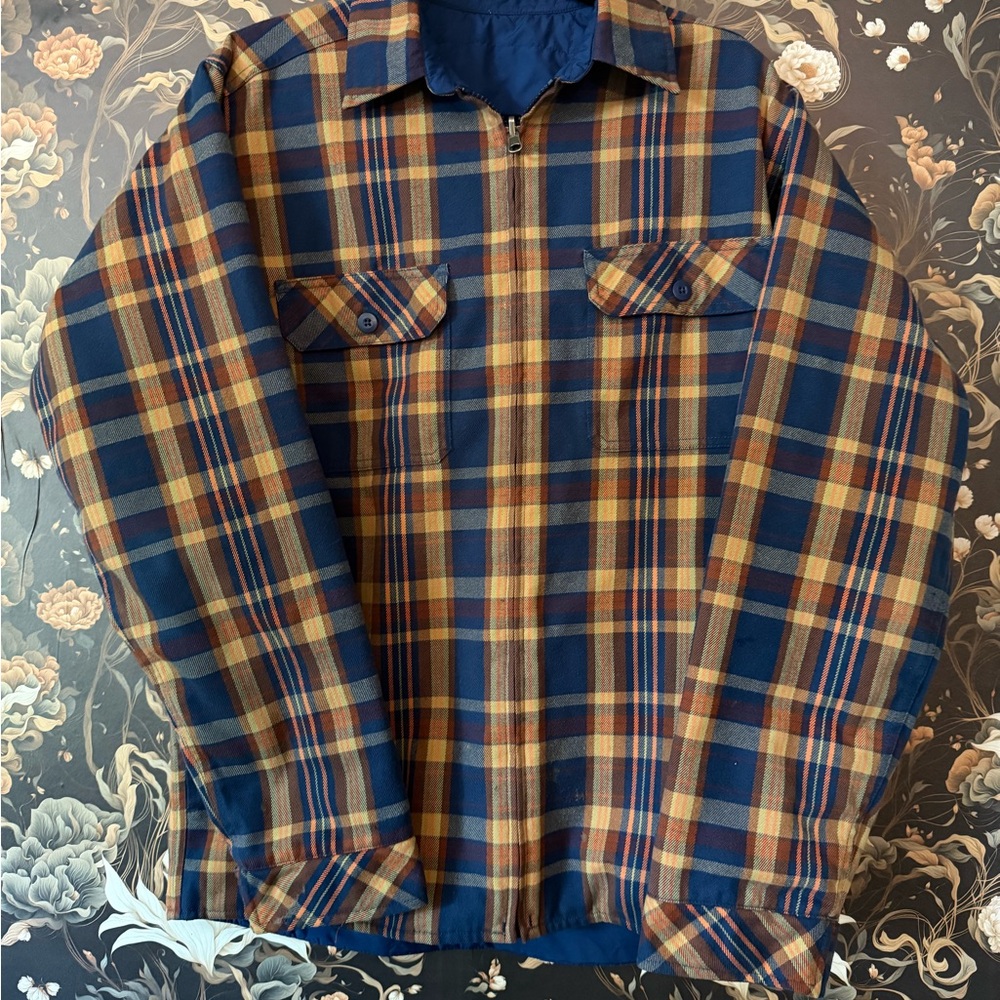 Reversible Patagonia Mens Jacket Plaid/Blue